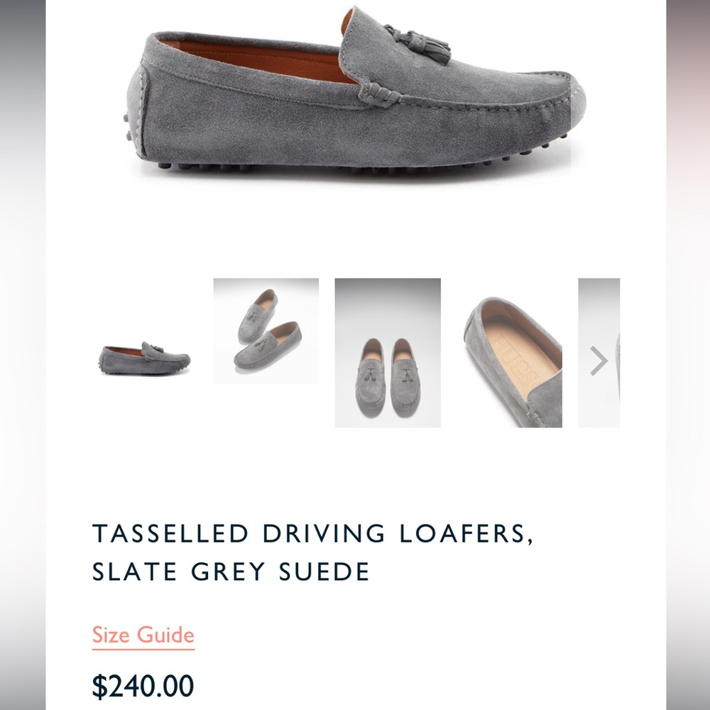Hugs&Co gray suede driving loafers size EU 39